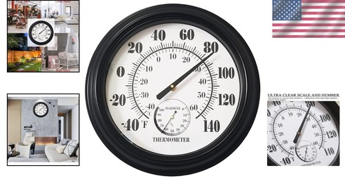 Easy-Read 12 Inch Battery-Free Outdoor Thermometer - Perfect for All Climates - Picture 2 of 7
