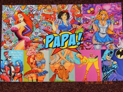 PROVOCATIVE ADULT POP ART PAPA MINI POSTER & MAGNET DISNEY MARVEL DC COMICS NEW - Picture 2 of 4
