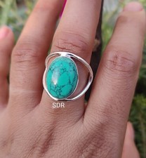 Turquoise Solid 925 Sterling silver Band  Statement Ring Handmade Ring All Size