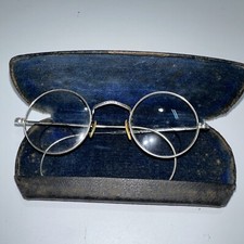 1930  Or Earlier BAUSCH  LOMB 10k WHITE GOLD ENGRAVED Bi-focal EYEGLASSES