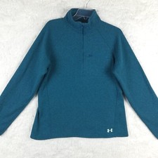 Under Armour Womens Jacket Storm Coldgear Fitted Blue 1/2 Zip Waist Length L