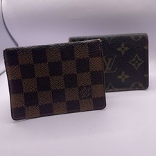 LOUIS VUITTON Damier Ebene Port 2 Carte Vertical Pass Case Card N60533 Auth 630