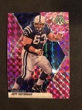 2020 Panini Mosaic Pink Camo Jeff Saturday Indianapolis Colts #96