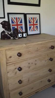 Vintage 100 Year Old New England Hamptons Style 4 Drawer Tallboy