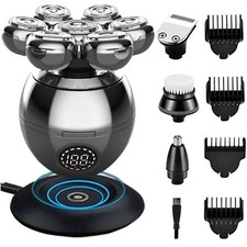 Upgrade 7 Heads Men  s 5-in-1 Electric Head Shaver for Bald Men,Multifuncti