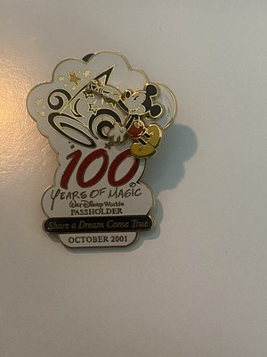 Authentic Disney Mickey Mouse Share A Dream Come True 100 Years Pass holder Pin