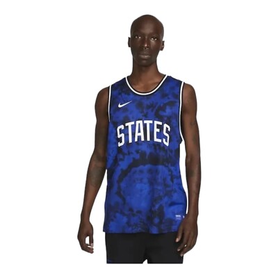 Nike USA National Soccer Team Basketball Jersey DN1134 Mens Sz L  Blue Black New