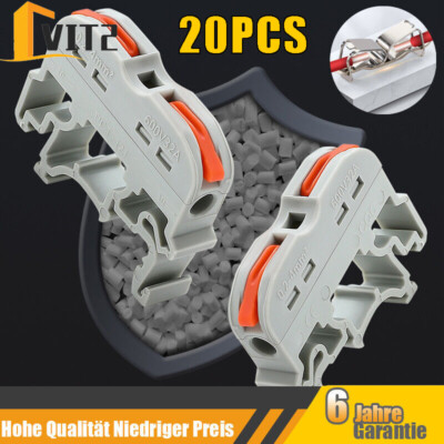 20 PCS PCT-211 Reihenklemmen Hutschienen Klemmen Durchgangsklemme Klemmblock