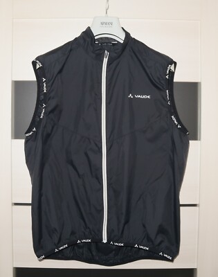 VAUDE Mens Black Ultralight Wind Air II Vest Jacket Size 54/XL