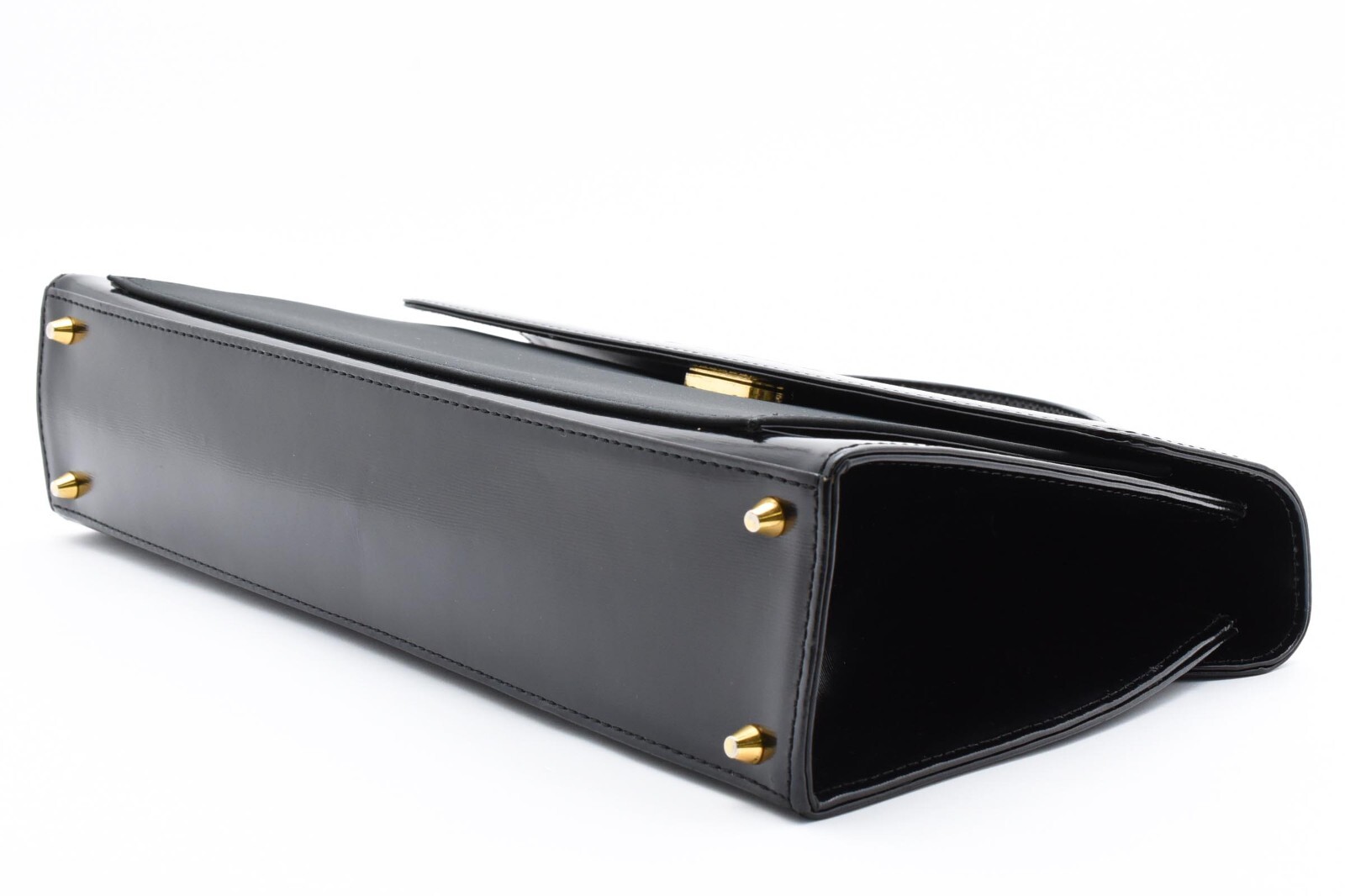 Borsa a mano Yves Saint Laurent in pelle verniciata nera vintage YSL autentica