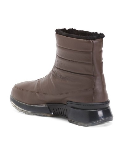 Aquatalia ITALY Licia Water Repellent Leather Fur Lining Sneaker Sole Zip 9;NIB - Picture 3 of 13