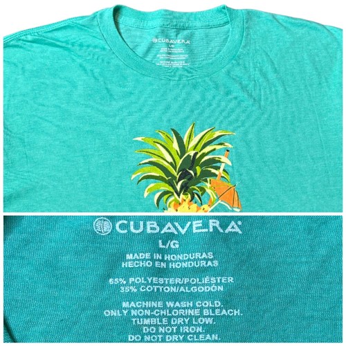 Cubavera Crew-Neck Graphic Tee T-Shirt Men's Large Aruba Blue New - Picture 7 of 9