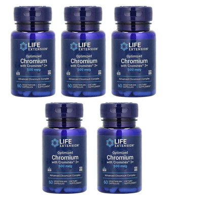 Life Extension Optimized Chromium With Crominex Shilajit 3+ 500mcg 5X60 Caps