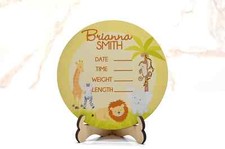 Jungle Safari baby announcement sign  Personalized birth stat sign