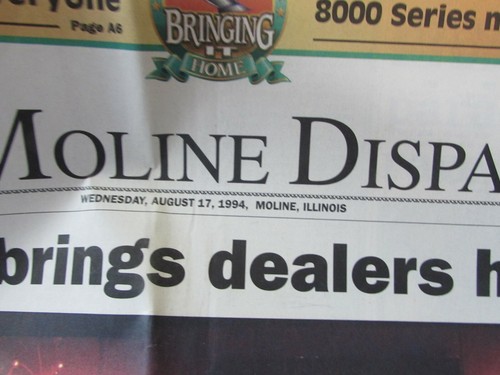 THE MOLINE DISPATCH newspaper August 17, 1994 JOHN DEERE brings Dealers Home - Picture 3 of 3