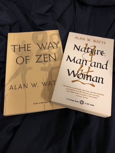 Alan Watts Menge 2 Buch Natur Mann und Frau Weg des Zen Vintage Bücher wie N