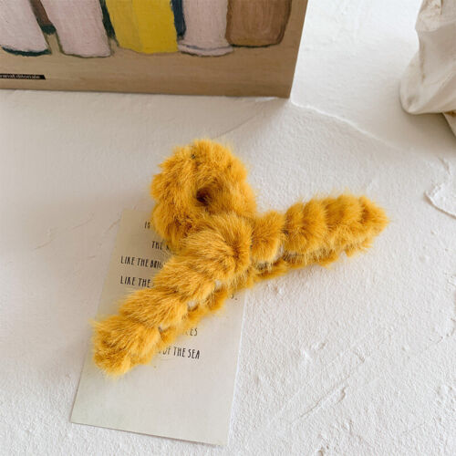 Women Plush Hair Claw Clip Accessories Crab Hairpin Faux Fur Barrettes Headwear - Picture 13 of 21