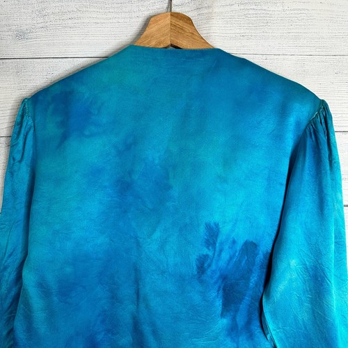 Jessica’s Gunnies Womens Size Medium Vintage Tie Dye Satin Crepe Cardigan Blouse - Picture 10 of 11