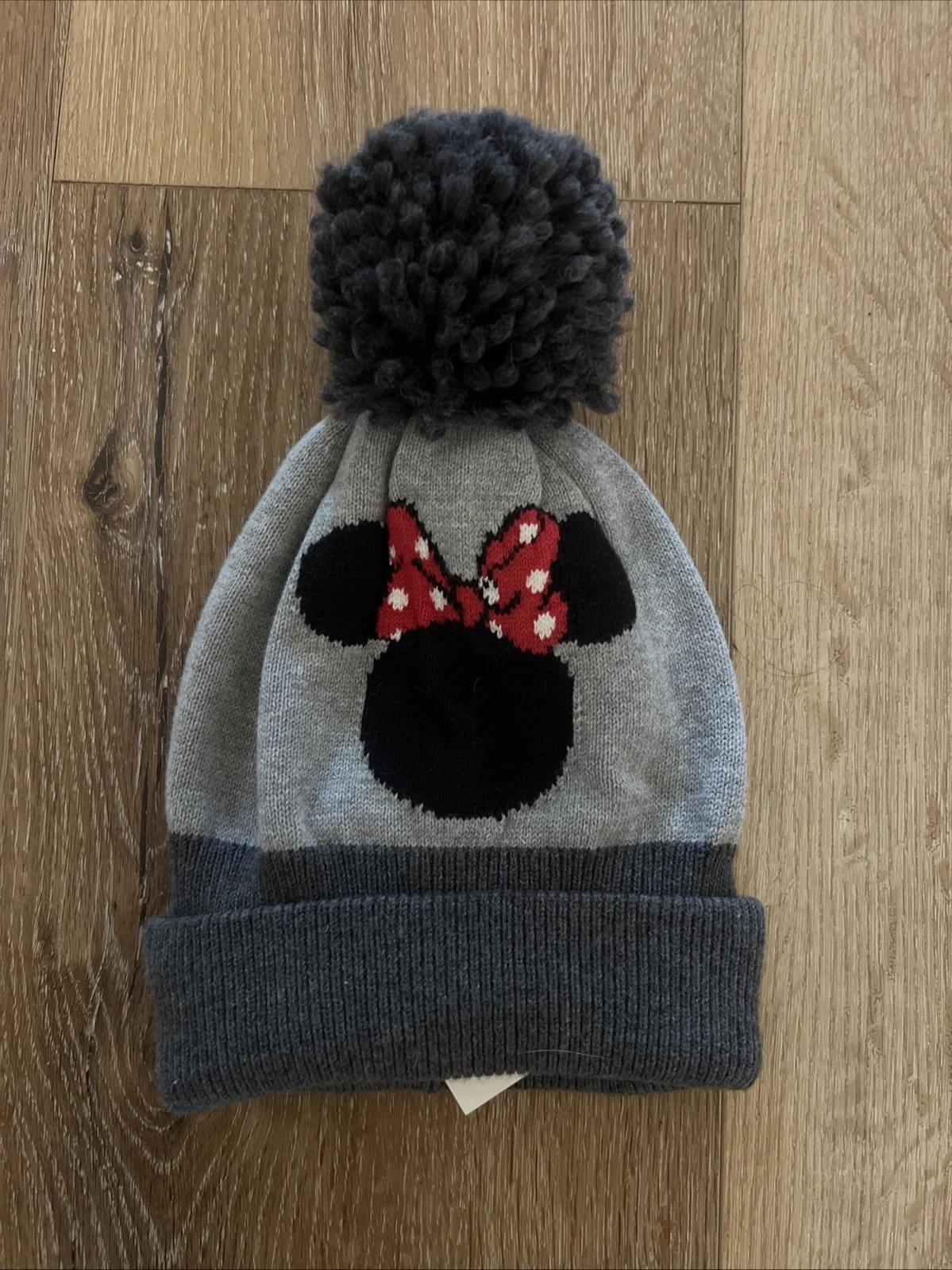 New With Tags Baby Gap Minnie Mouse Gray Knit Beanie Hat Medium 50-52 Cm