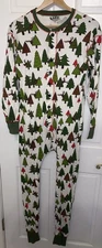 Lazy One Adult SMALL Pajama Moose CREAM RED GREEN Flapjack PJ's NO PEEKING Funny