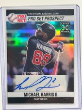Michael Harris AUTO~RC #/15 Leaf Pro Set Black Refractor 2021 Rookie Autograph