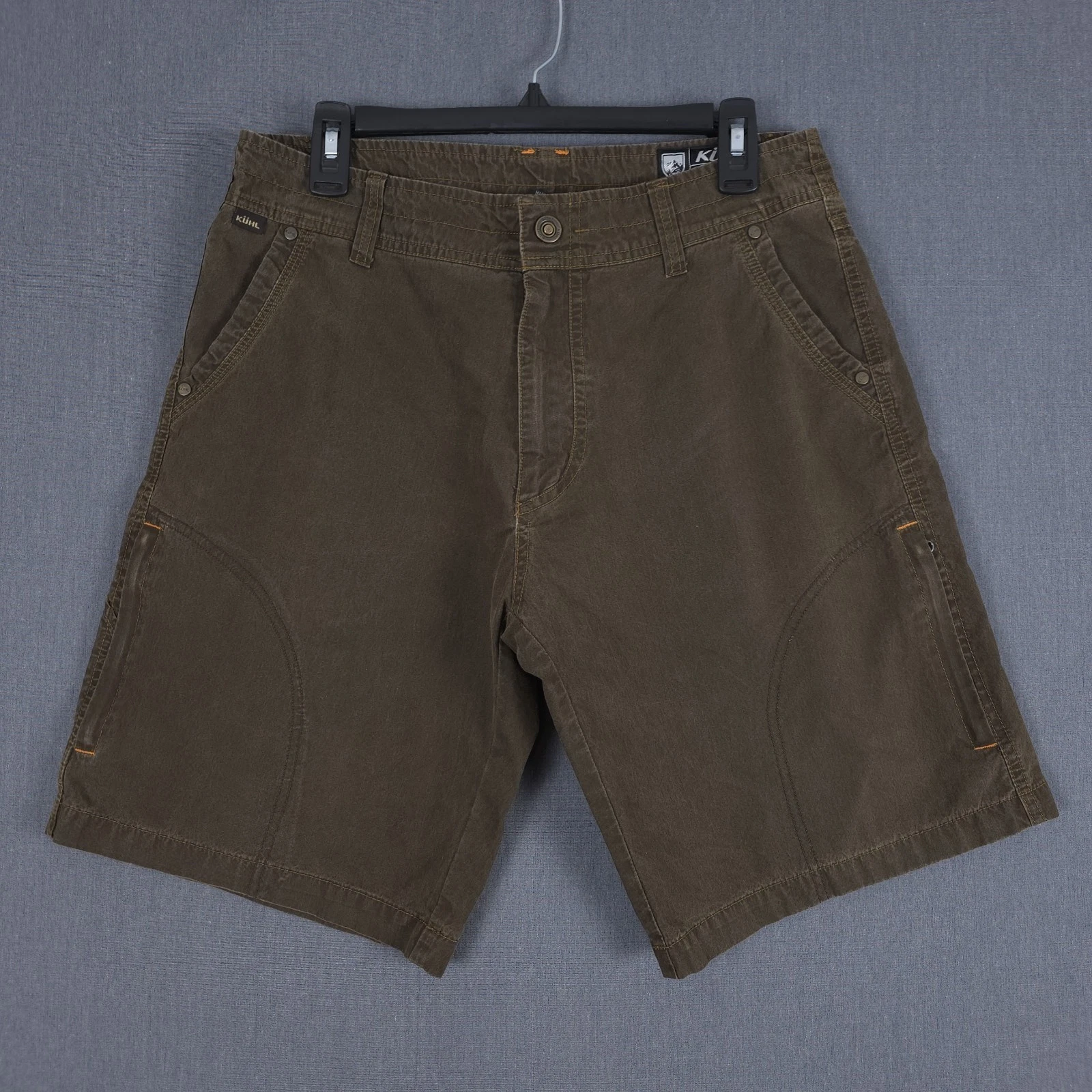 Kuhl Rambler Shorts Mens 33 (Fits 31x10) Brown Quick Dry Outdoor Hiking MTB