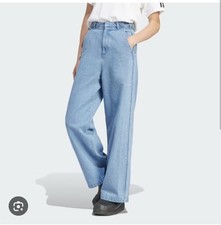 adidas Originals x KSENIASCHNAIDER Womens 3-Stripes Jeans SIZE 34 Wide Leg NWT