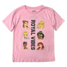 Disney Princess Girls Short Sleeve Belle Ariel Jasmine Aurora Tee Shirt M 7-8