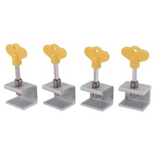 3X(4 Sets Adjustable Sliding Window Locks Stop Aluminum + plastic Door3021