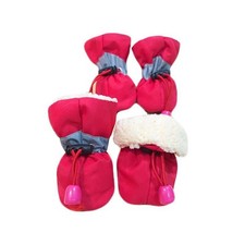 4PCS Waterproof Dog Shoes Anti-Slip Pet Rain Boots for Small Dogs Cats