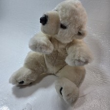 Vintage DAKIN 1991 POLAR BEAR TOY WHITE FUZZY SITTING SOFT STUFFED PLUSH 14"