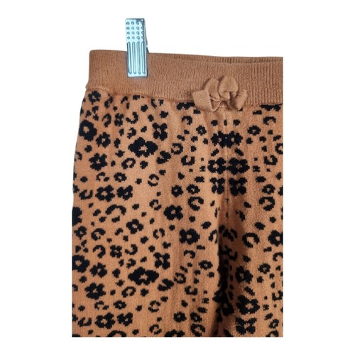 Janie and Jack Leopard Print Jogger Pants Girls 8 Cotton Thick Knit Plush Comfy - Picture 2 of 7
