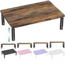 Adjustable Monitor Stand Riser for Desk, Wood Computer Laptop Stand, Desk Orga
