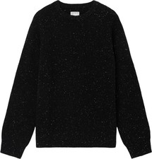 Frank Oak Men's Donegal Crewneck Sweater, Black, Size: XL