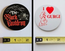 VINTAGE 1984/85 THE BLACK CAULDRON MOVIE PROMO BUTTON LOT WALT DISNEY GURGI PIN