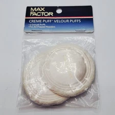 Vintage Max Factor Creme Puff Velour Puff 2 Deluxe White (New)