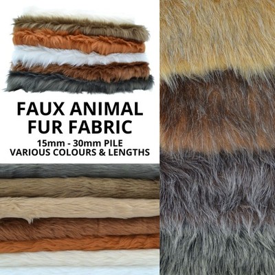 Fell Stoff Faux Kunsttier Teddybär & Tier Spielzeug Basteln 15 mm 20 mm oder 30 mm Flor