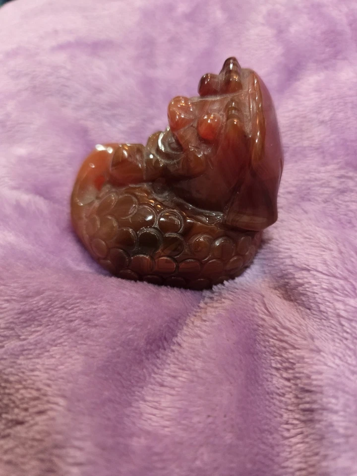 Piedra de cornalina tallada a mano Pixio mítica china sólida pieza MUY RARA Foto 3 de 4