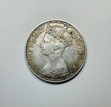 Silver 1884 Queen Victoria Gothic Florin Coin