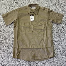 NEW Dickies Mens Short Sleeve Work Shirt Khaki Tan M Button Up Pockets