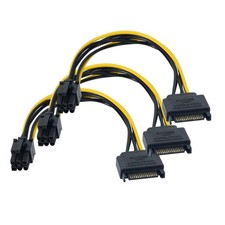 6 Pin SATA Power Cable 3 Pack 15-Pin to 6-Pin PCI Express Card Power...