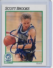 Basketball Card IP auto NBA SCOTT BROOKS Minnesota Timberwolves 1991-92 Hoops