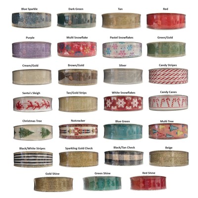 Member's Mark Wired Edge Premium Holiday Ribbon, 1.5'' Wide x 50 Yards