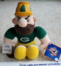 Vintage NFL Green Bay Packers Bean Bag Mascot STUFFINS