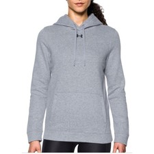 Under Armour Hustle Fleece Hoodie Womens Small Gray NWT Pullover 1300261
