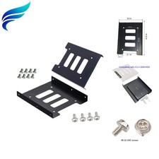 SSD HDD Holder 2.5 to 3.5 Mounting Bracket Hard Drive Adapter 2 Pack Black