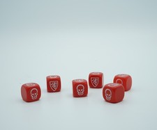 Warhammer HeroQuest set of 6 plastic Red Combat Dice vintage OOP