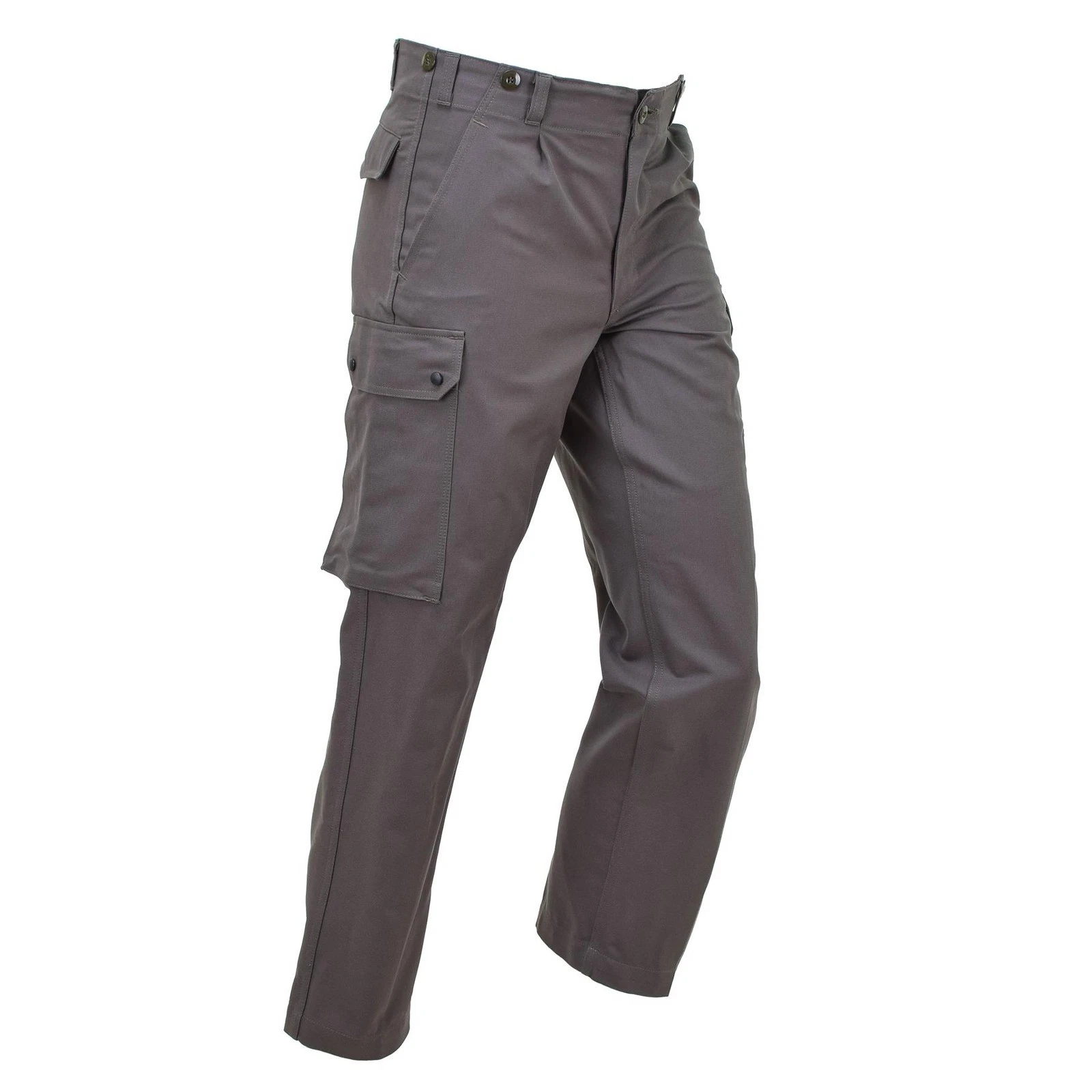 Leo Köhler Rugged Cotton Cargo Field Pants Adjustable Pockets Grey