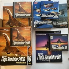Microsoft Flight Simulator 2000 PC CD Big Box Complete Extra 00, 1998, 2002 LOT