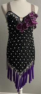 Stunning  Rhinestones  Pearls Latin Rhythm Competition Dress Size S-M